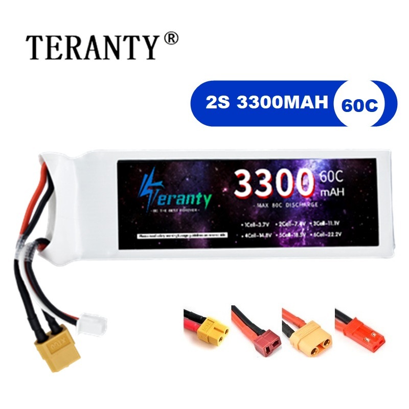 Drone Battery 3S - 2S 7.4V LiPo แบตเตอรี่ 3300mAh 60C