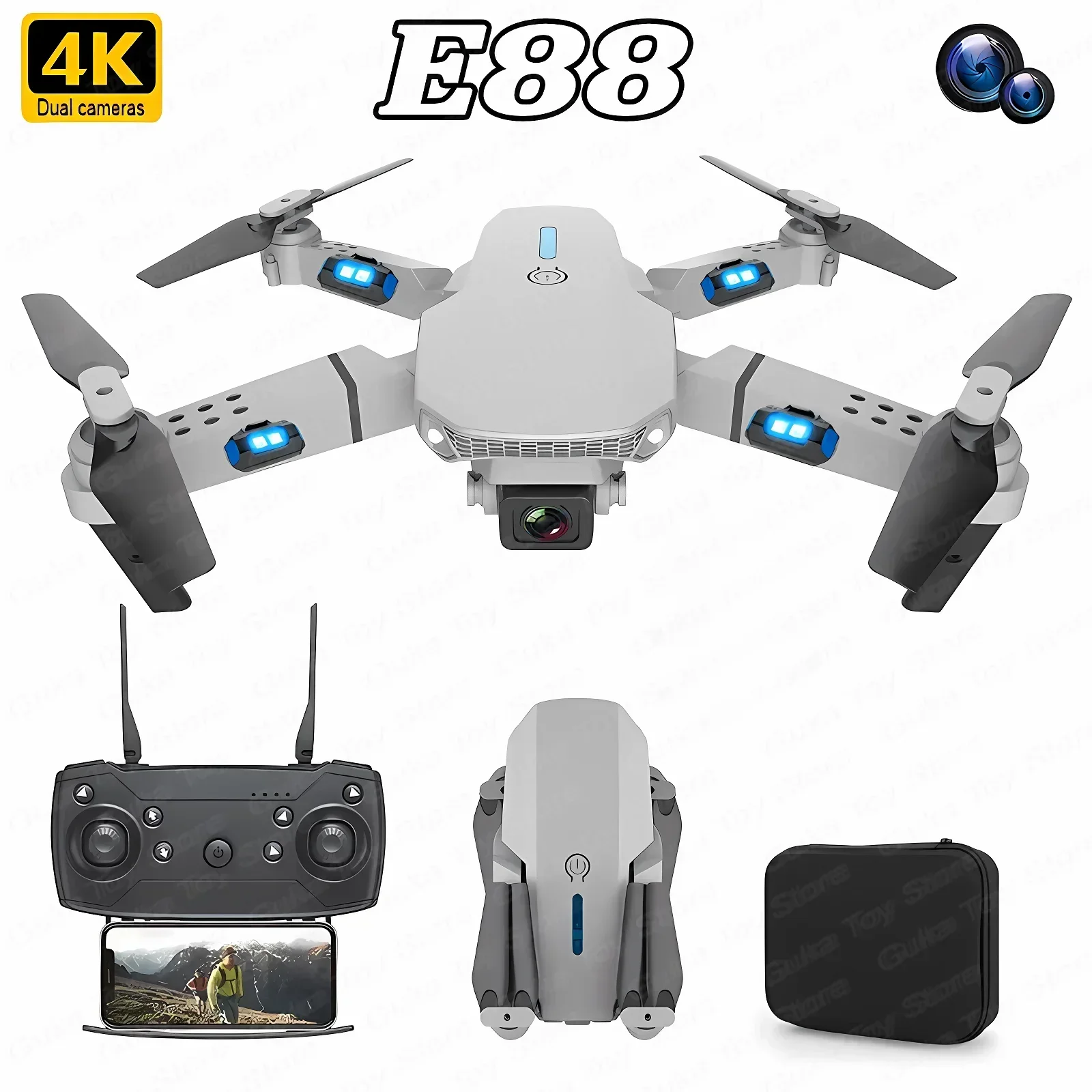 E88 Pro WIFI FPV Droneมุมกว้าง - Drone Battery Case บทวิจารณ์และราคา