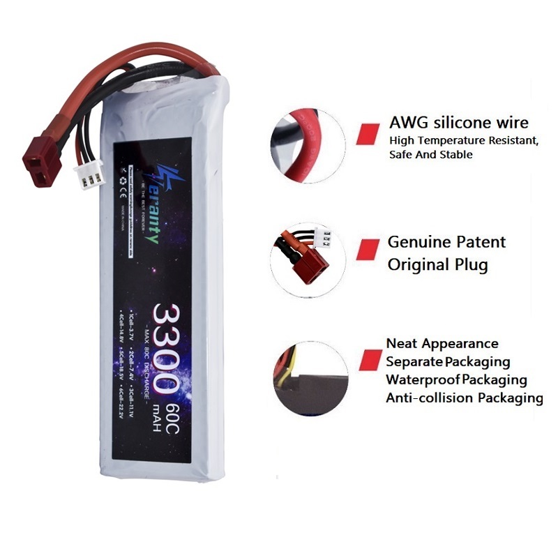 2S 7.4V LiPo แบตเตอรี่ 3300mAh - Drone Battery 3S บทวิจารณ์และราคา